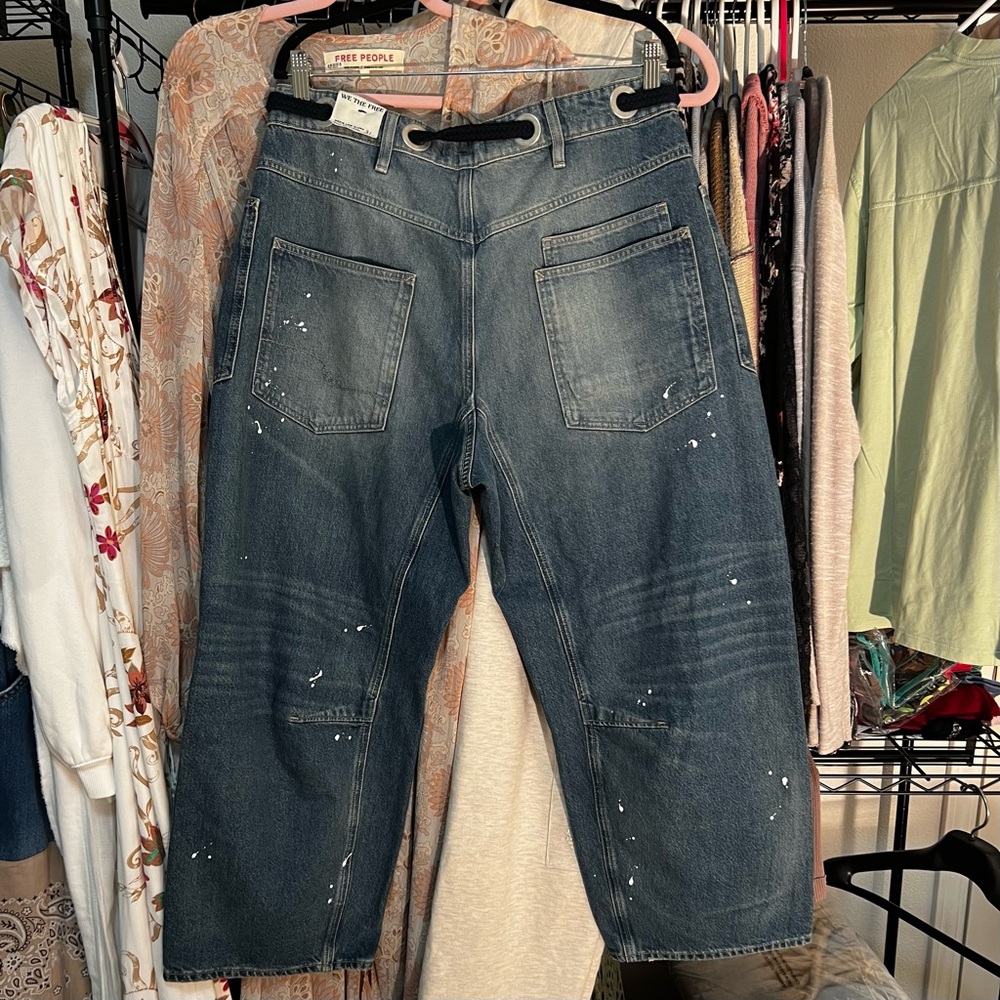 WE THE FREE by Free People: “Moxie” Low Slung Pull-On Barrel Jeans NWT - Picture 10 of 12